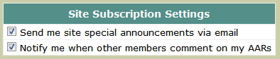 site subscription settings