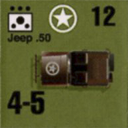 Panzer Grenadier Headquarters Library Unit: United States Army Jeep .50 for Panzer Grenadier game series
