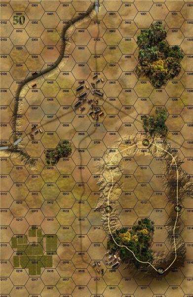 Panzer Grenadier Headquarters Library Map: 50 for Panzer Grenadier game series