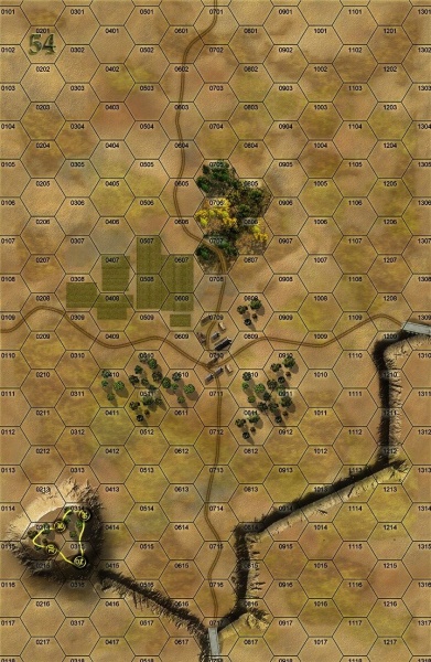 Panzer Grenadier Headquarters Library Map: 54 for Panzer Grenadier game series